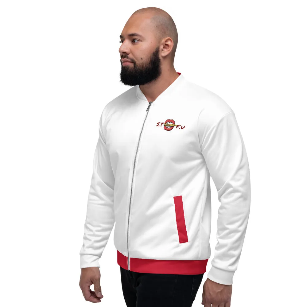 Shut TF Up Unisex Bomber Jacket - White