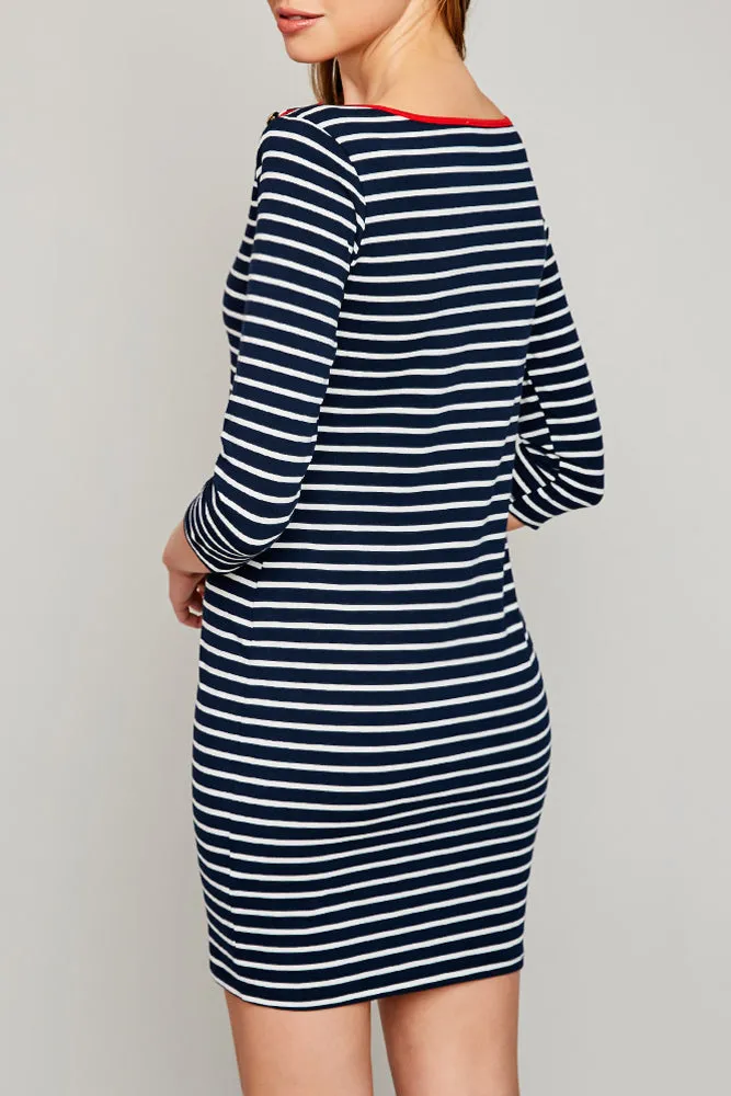 Side Button Striped Shift Dress (Mother: Mommy and Me)