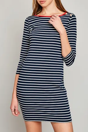 Side Button Striped Shift Dress (Mother: Mommy and Me)