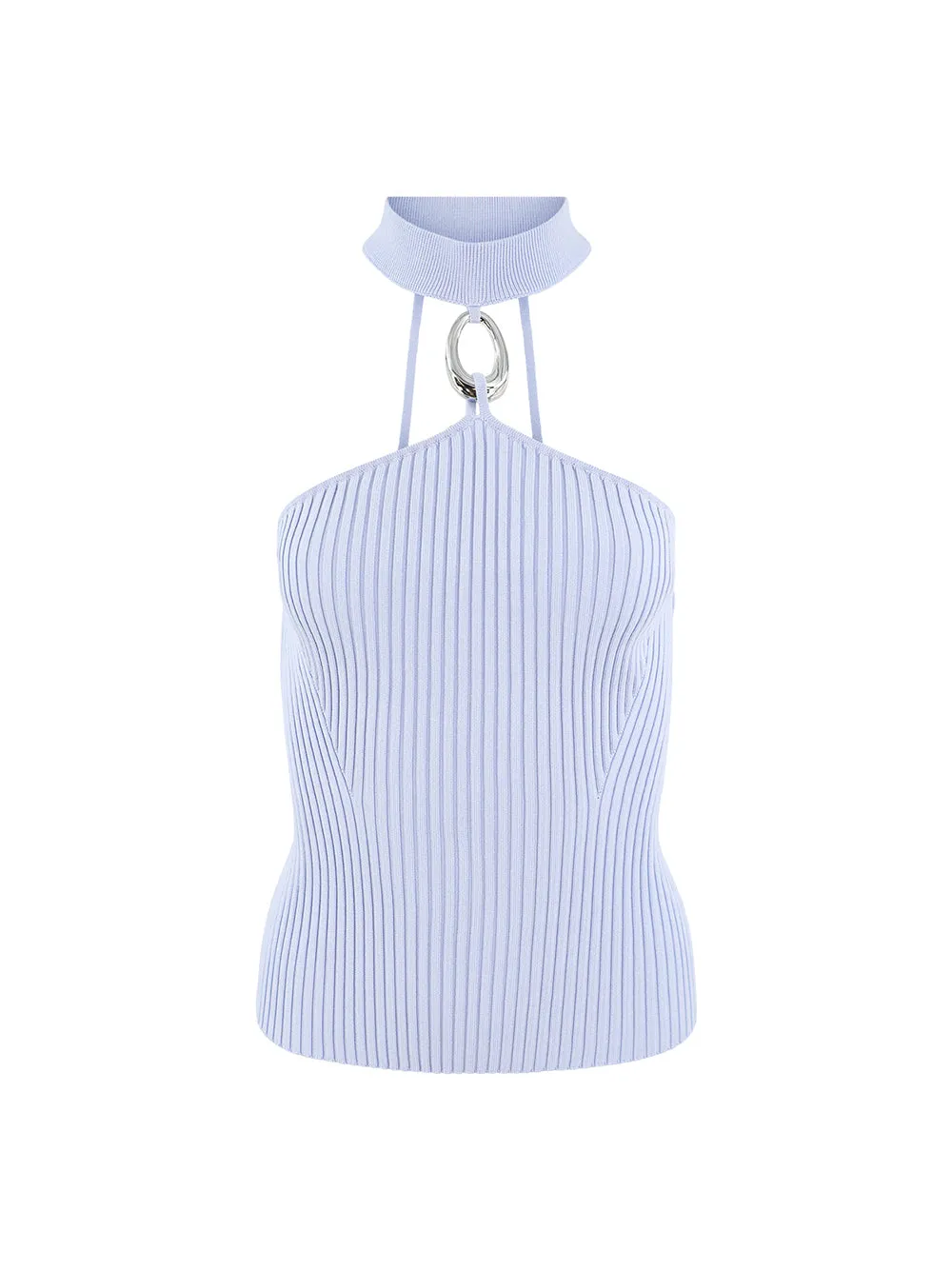 Simkhai Rubie Mock Neck Top With Hardware in French Blue