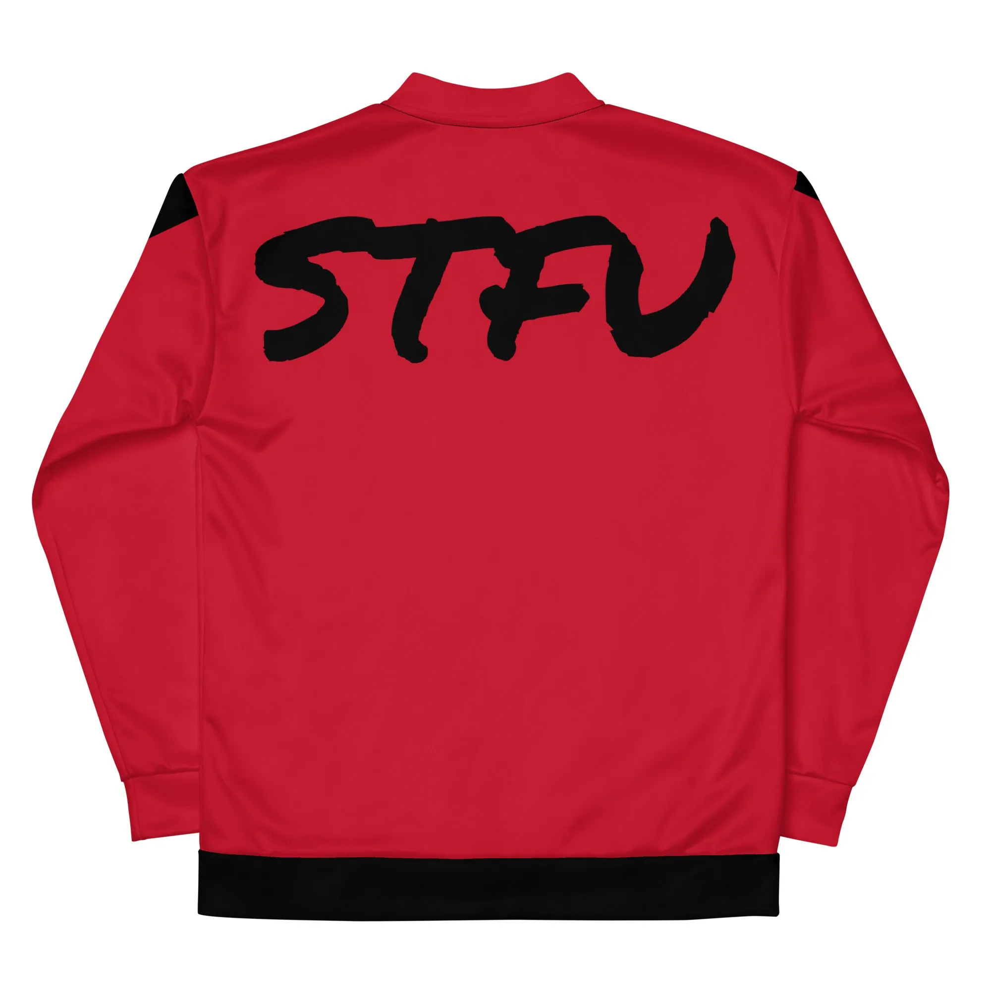 Simple Black Logo Unisex Bomber Jacket - Red