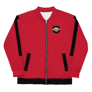 Simple Black Logo Unisex Bomber Jacket - Red