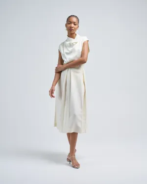 sleeveless funnel-neck top
