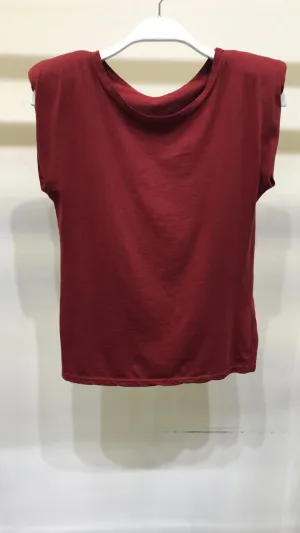 Sleeveless Shoulder Pad Top