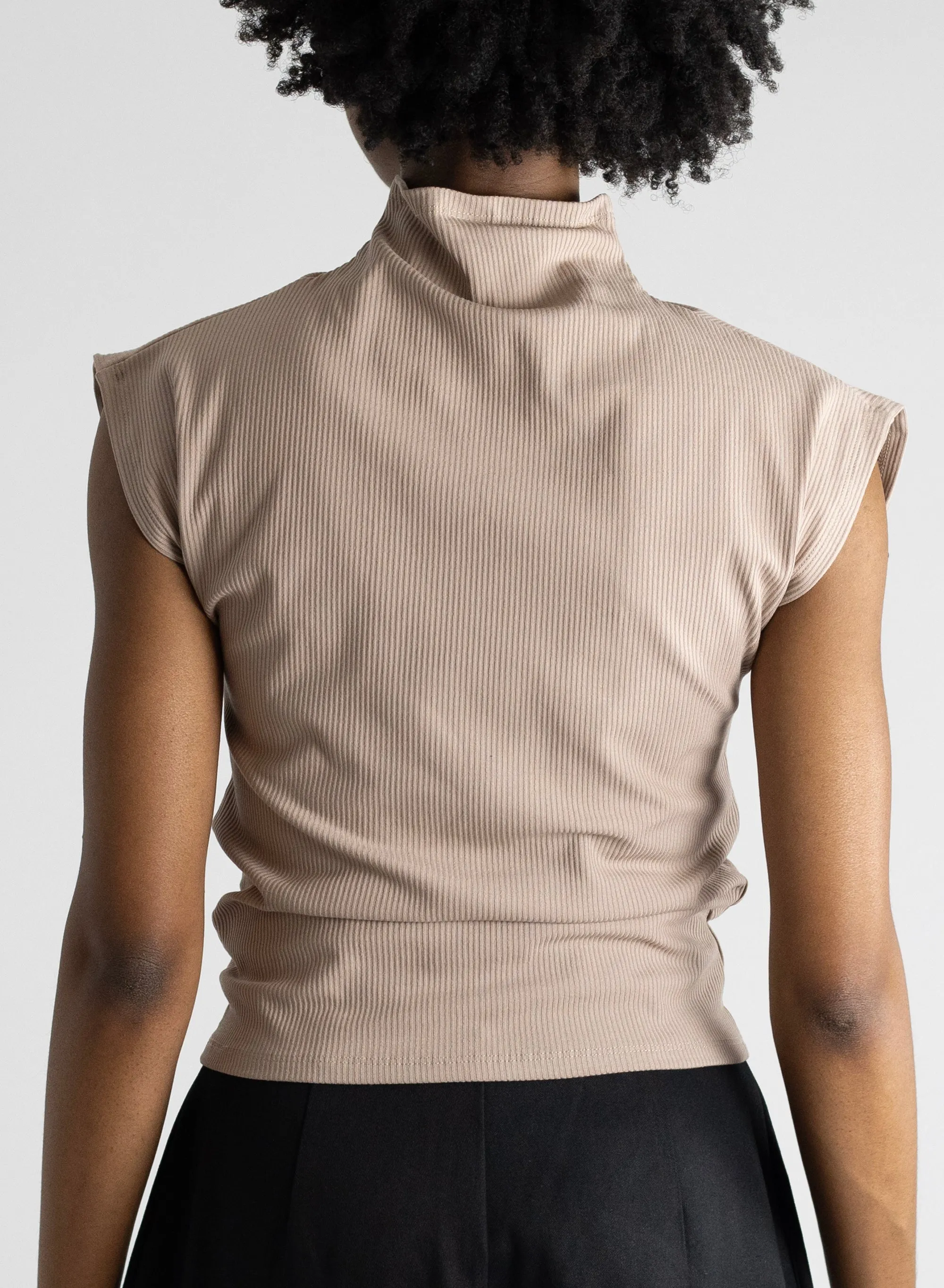 Sleeveless Skinny Top - Sand