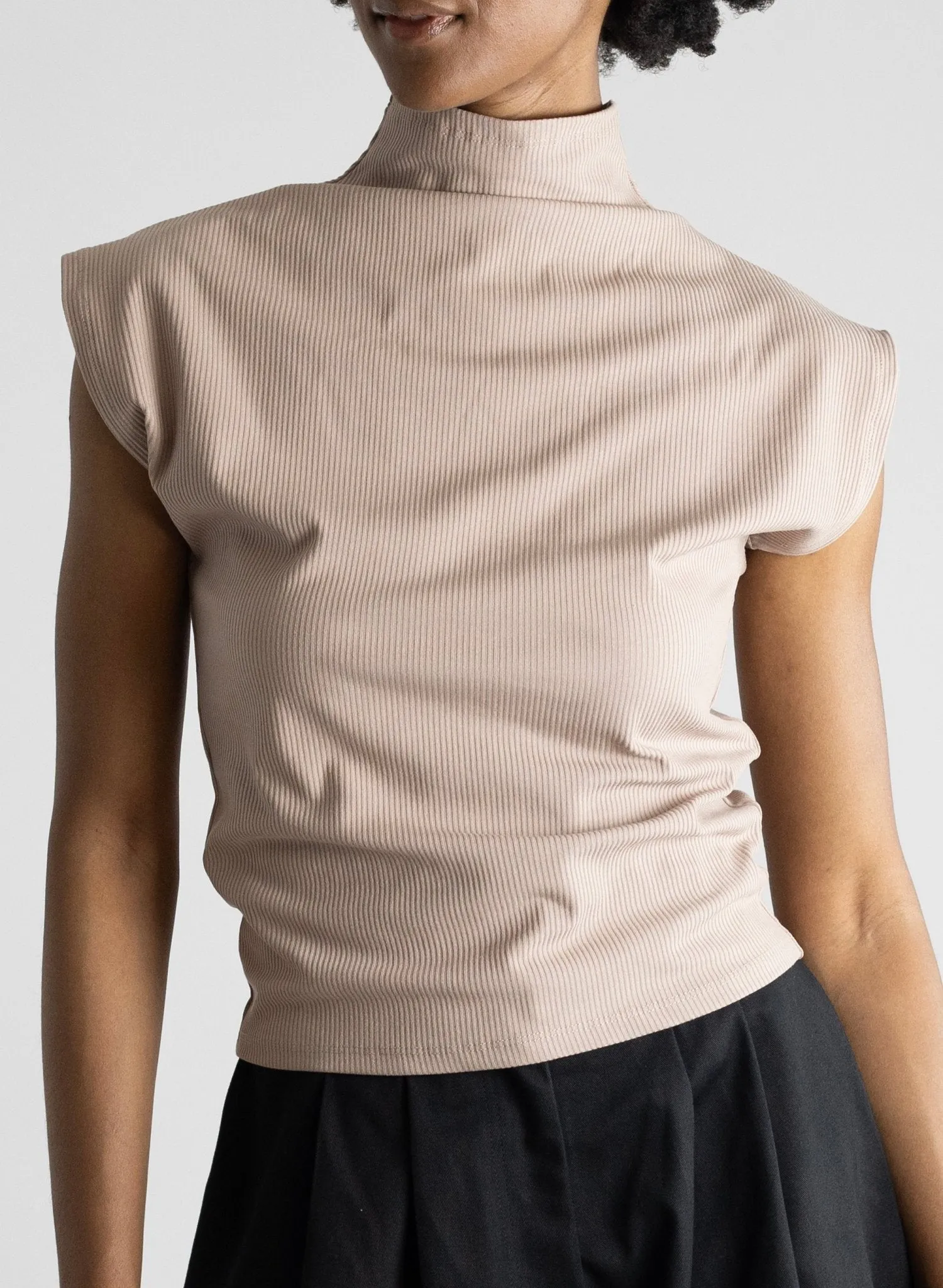 Sleeveless Skinny Top - Sand