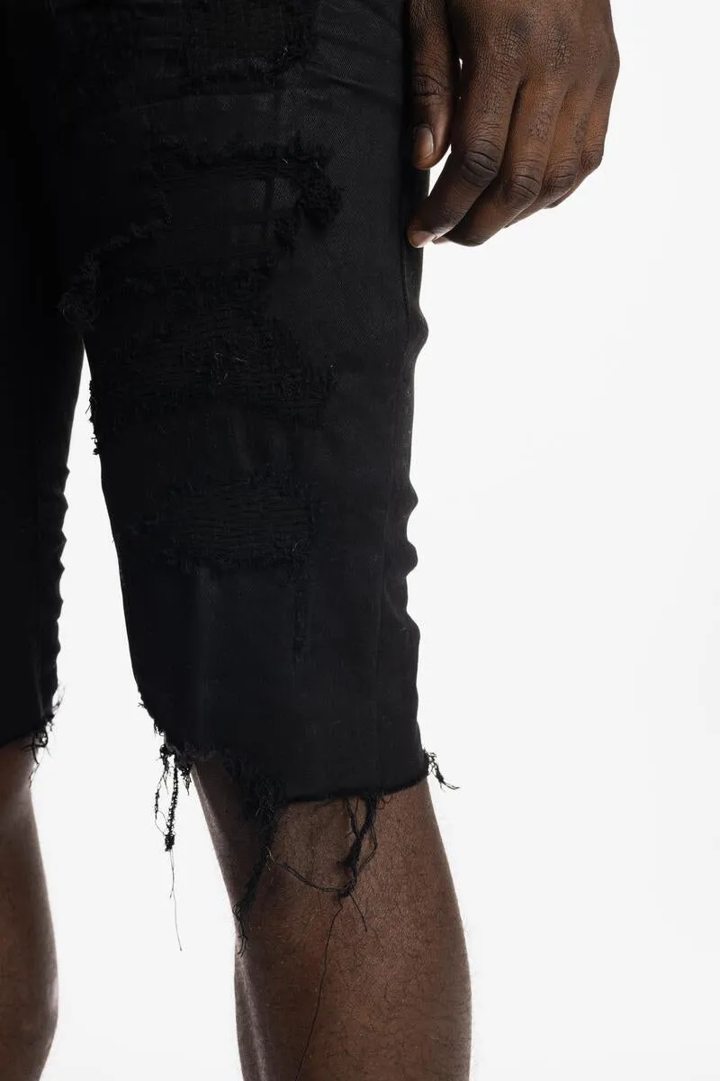 Smoke Rise Ripoff Semi Basic Denim Jet Black Shorts