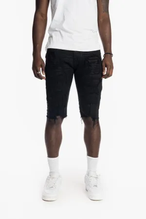 Smoke Rise Ripoff Semi Basic Denim Jet Black Shorts