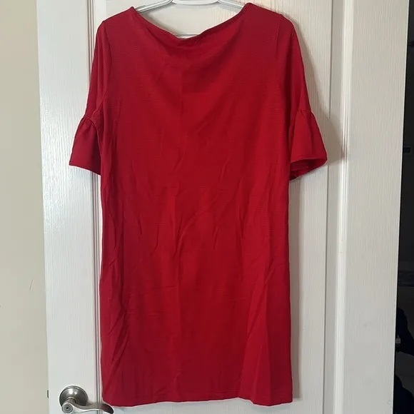 Southern Tide Gameday Micro Stripe Performance Dress Varsity Red Small