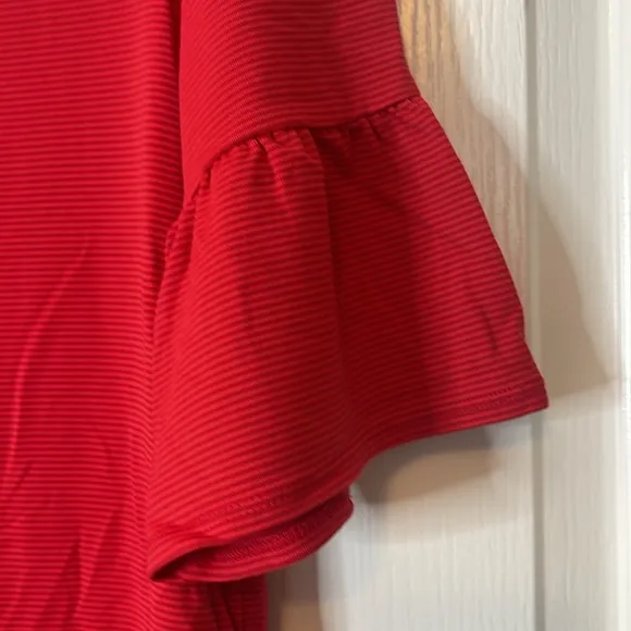 Southern Tide Gameday Micro Stripe Performance Dress Varsity Red Small