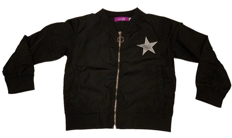 Sparkle by Stoopher Black Stars Bomber Jacket