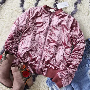 Spool Lux Velvet Bomber Jacket