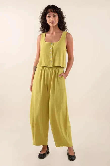 Squared Up Linen Vest Top