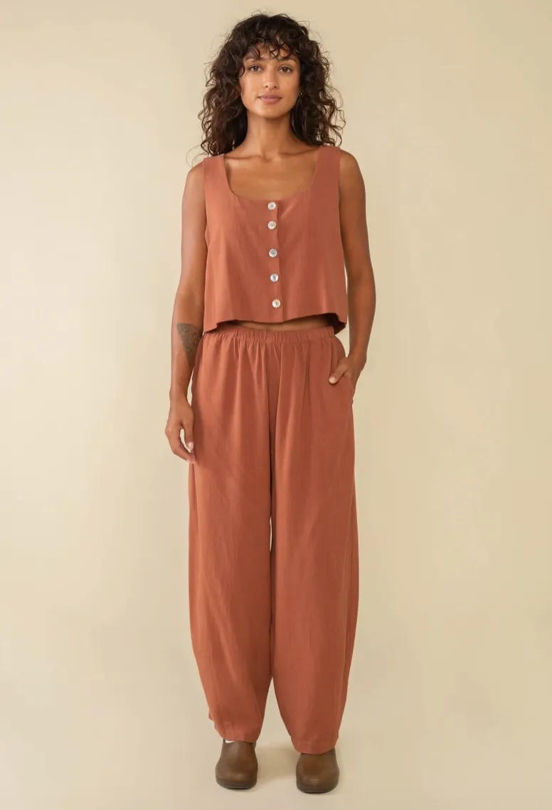 Squared Up Linen Vest Top