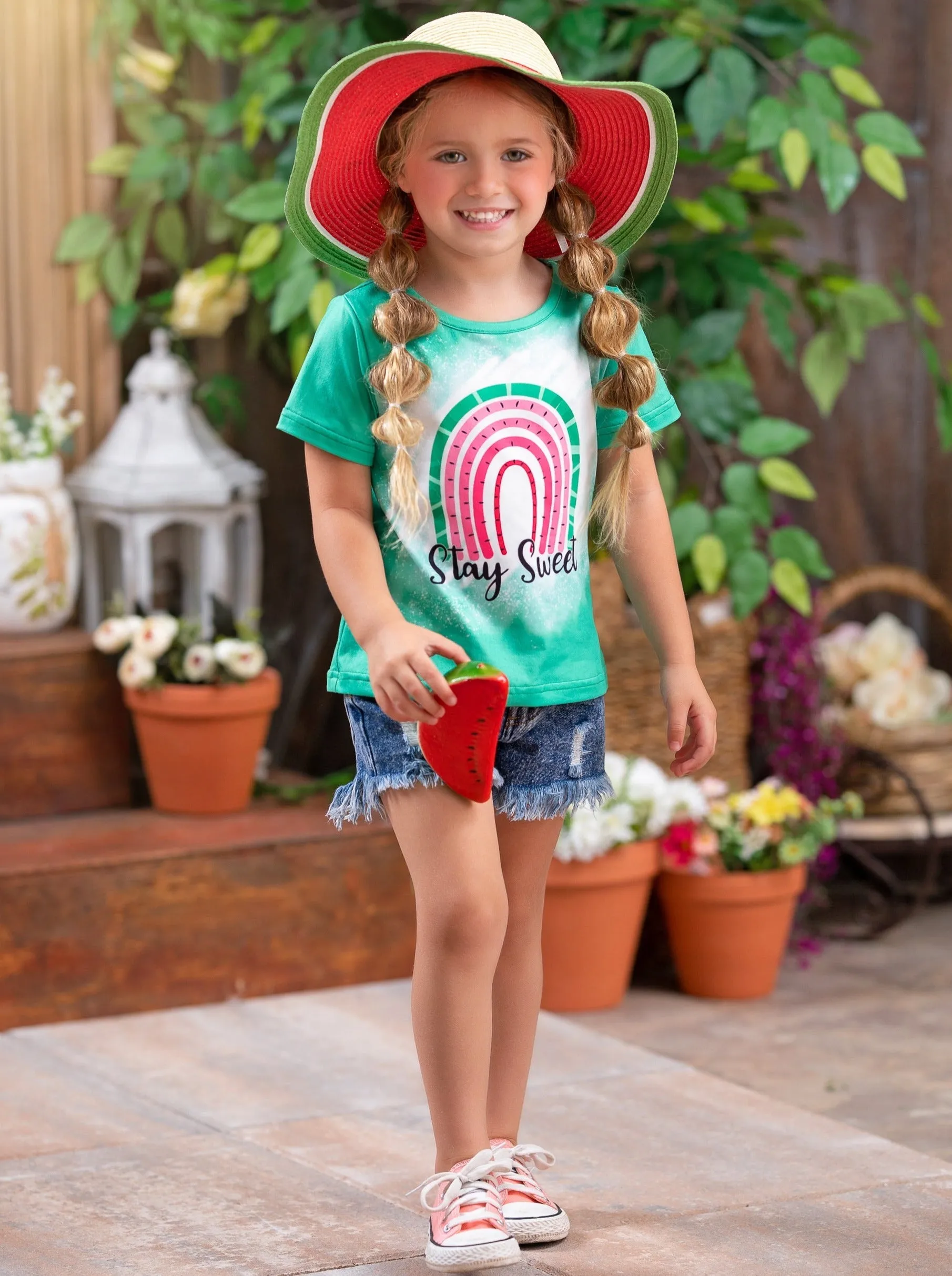 Stay Sweet Watermelon Denim Short Set