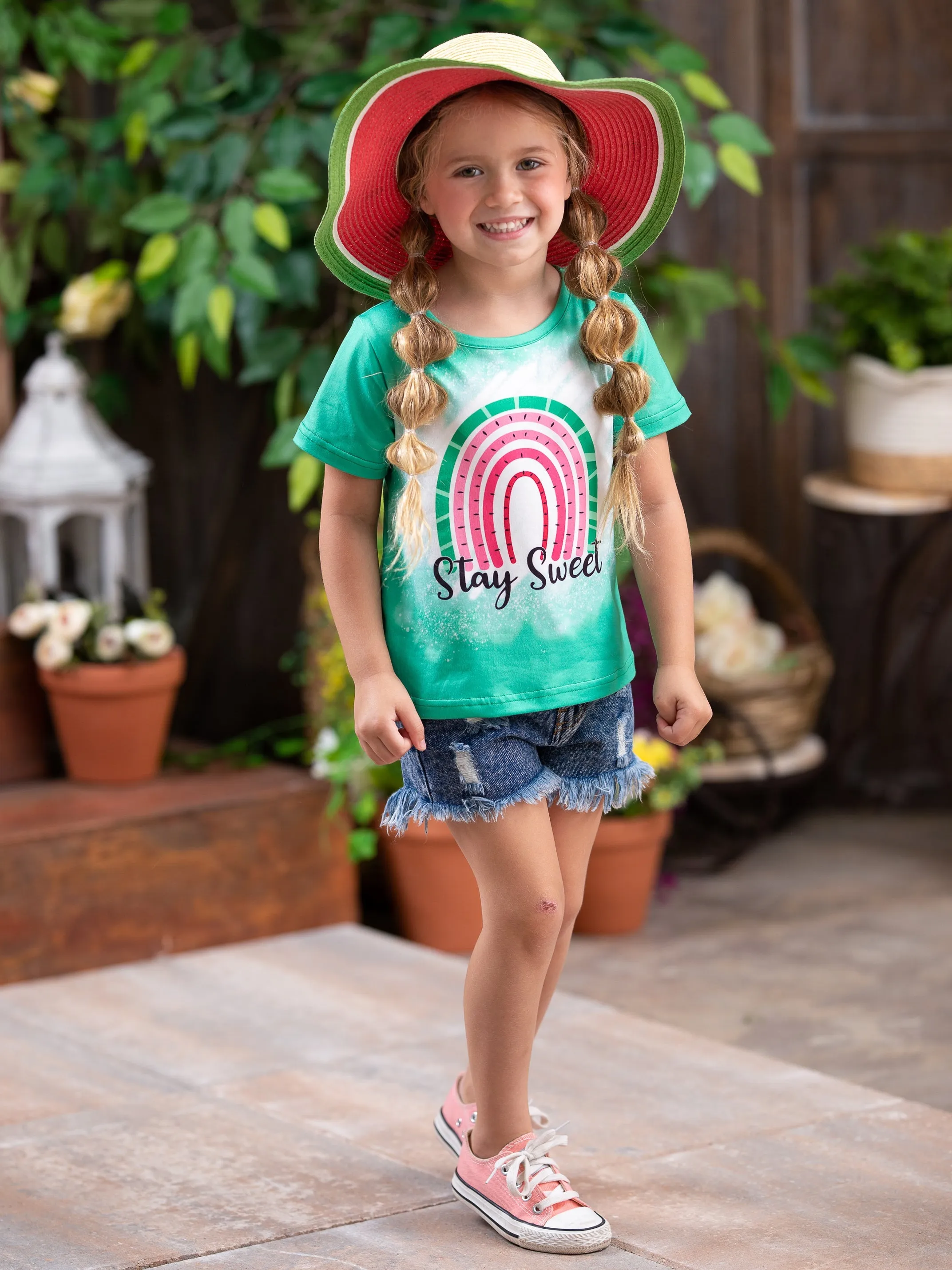 Stay Sweet Watermelon Denim Short Set