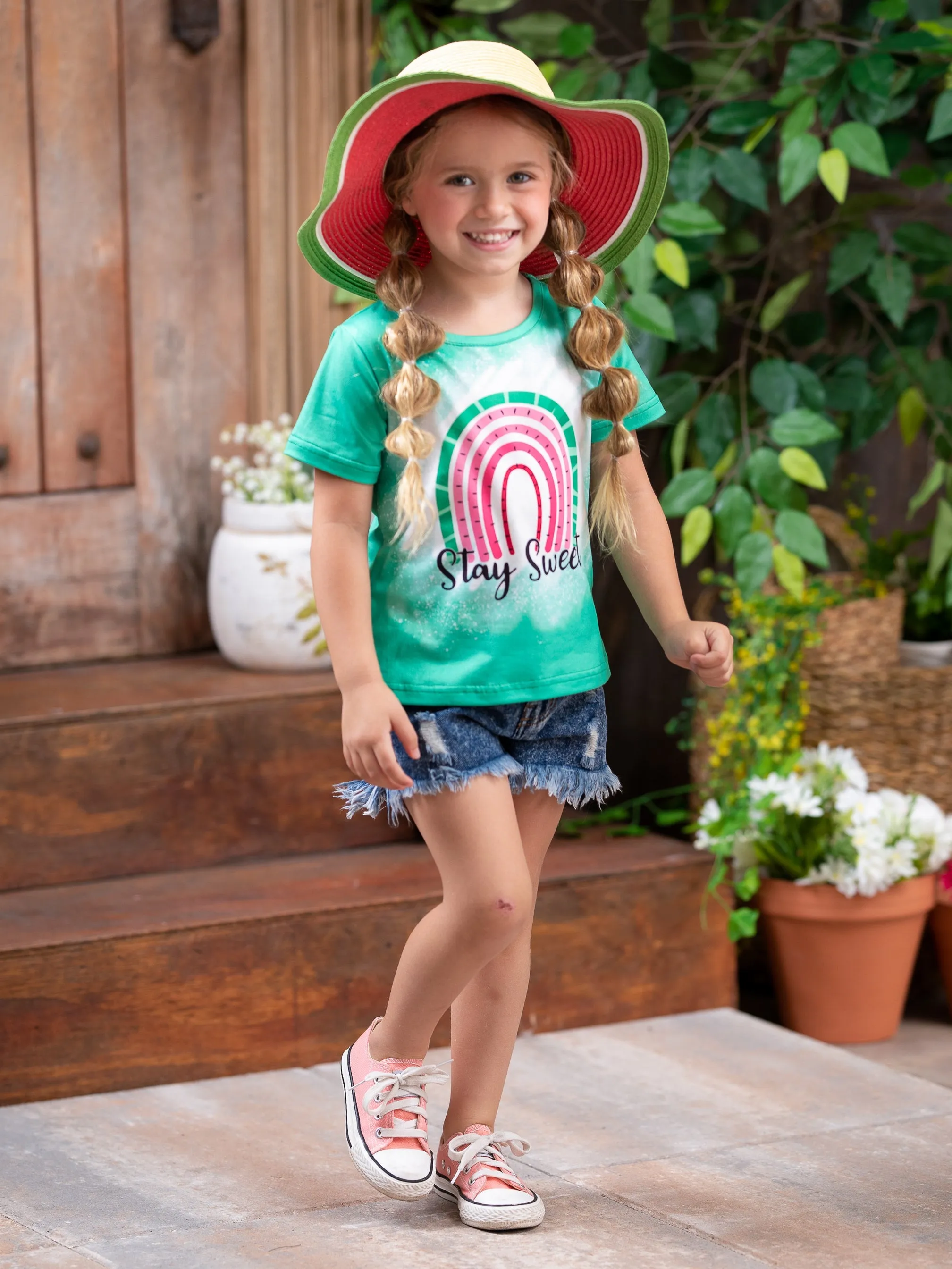 Stay Sweet Watermelon Denim Short Set
