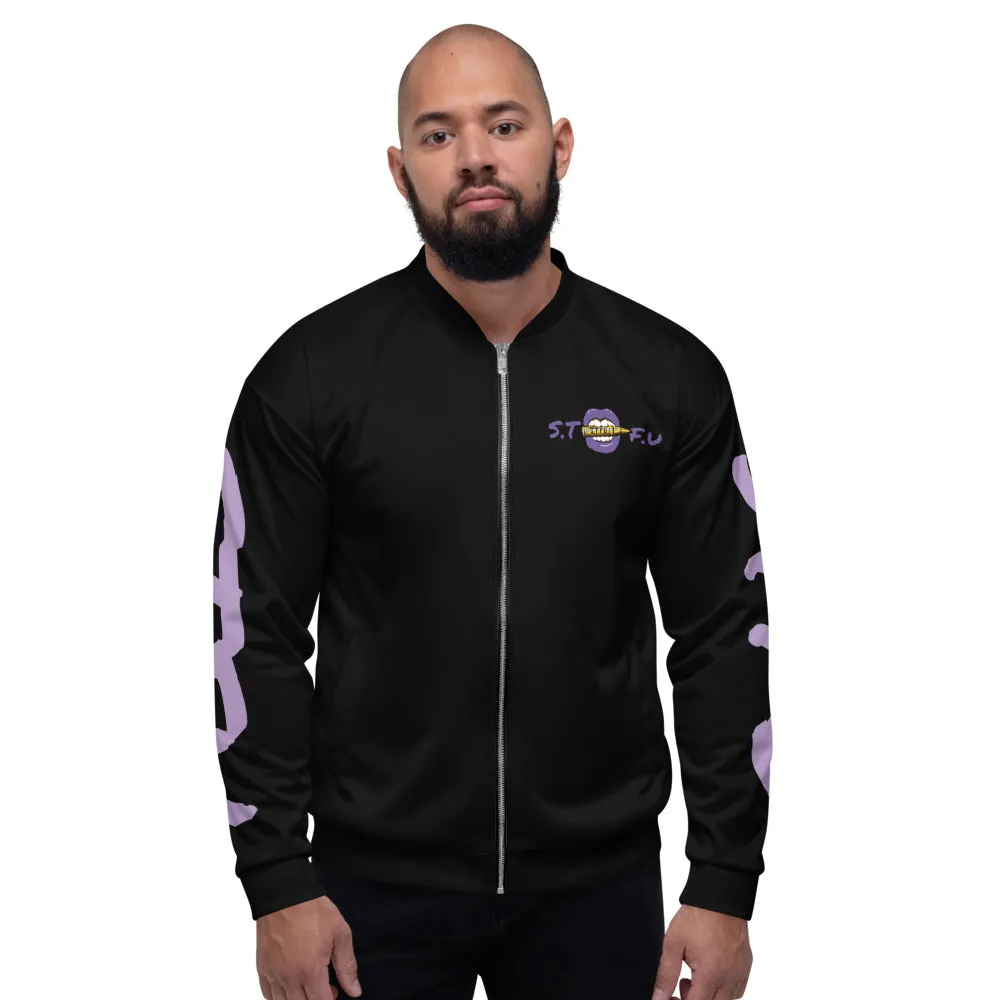 STFU Electric Purple Logo Unisex Bomber Jacket