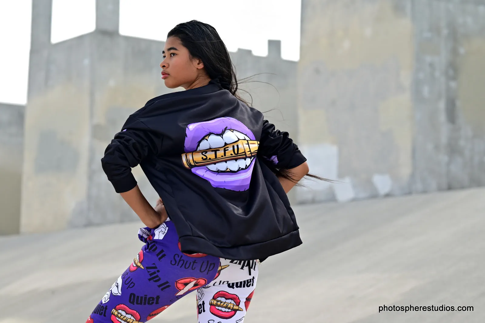 STFU Electric Purple Logo Unisex Bomber Jacket