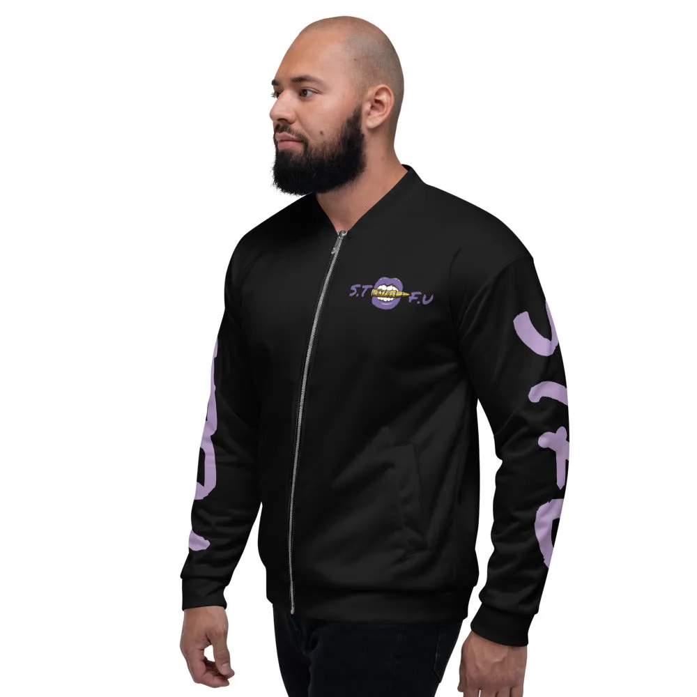 STFU Electric Purple Logo Unisex Bomber Jacket