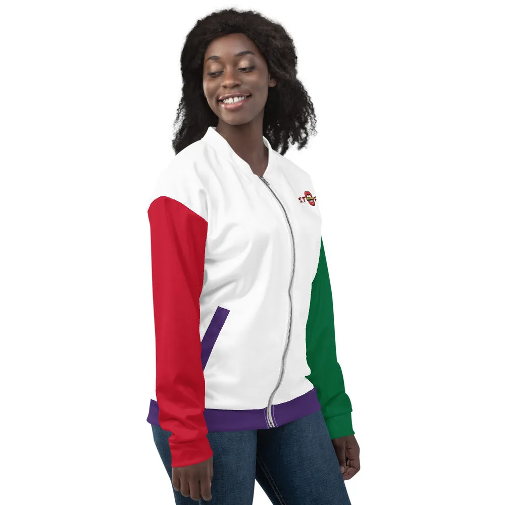 STFU Tiki Man Unisex Bomber Jacket - White
