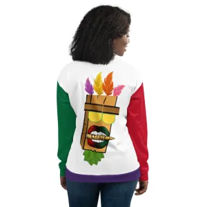 STFU Tiki Man Unisex Bomber Jacket - White