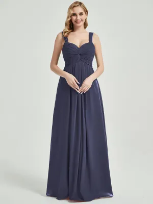 Stormy Sweetheart Straps A-Line Floor Length Chiffon Bridesmaid Dress