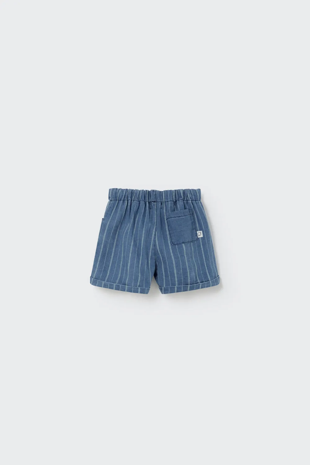 Striped denim shorts by Cozmo