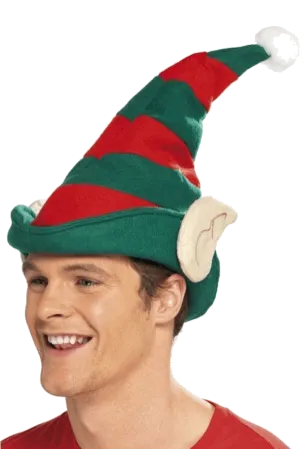 Striped Elf Hat and Ears Accessory