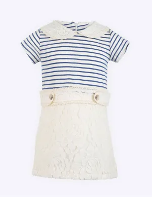 Striped Lace Shift Dress