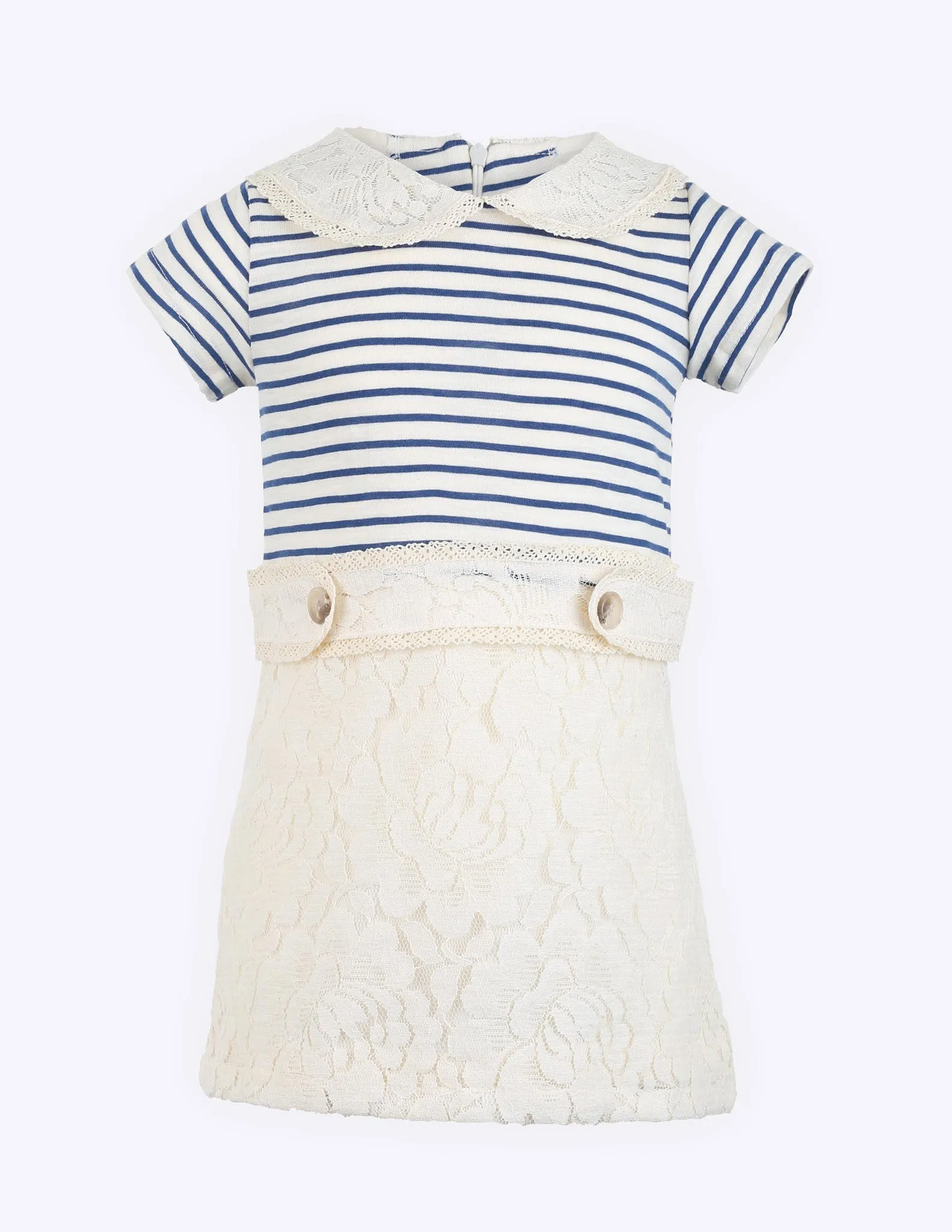Striped Lace Shift Dress