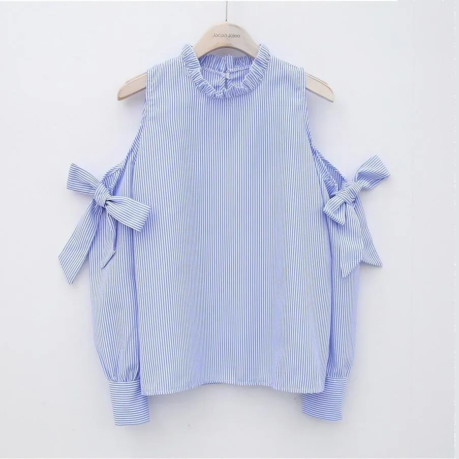 Striped Open Shoulder Shirt