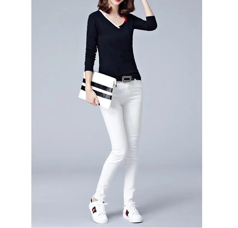 Striped V-Neck T-Shirt