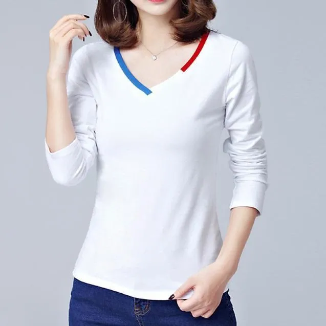 Striped V-Neck T-Shirt
