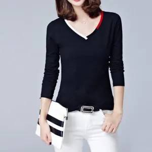 Striped V-Neck T-Shirt