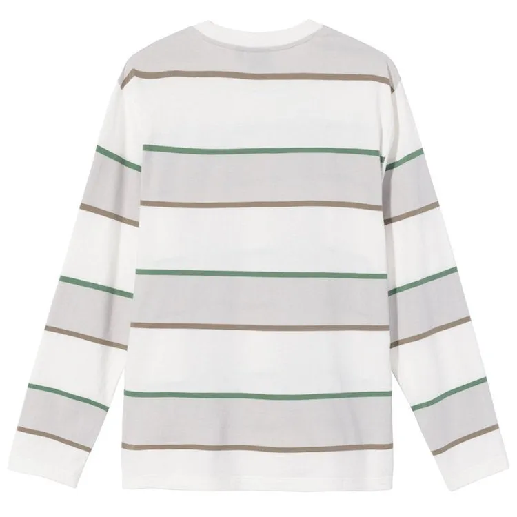 Stussy Bold Stripe L/S Crew T-Shirt Bone