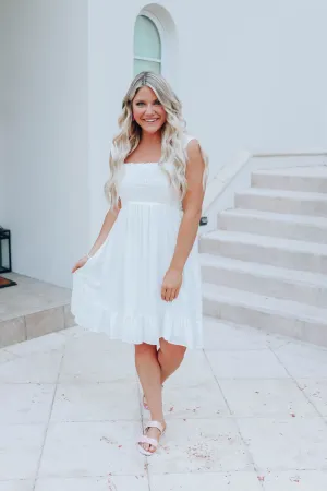 Summer White Smocked Sun Dress
