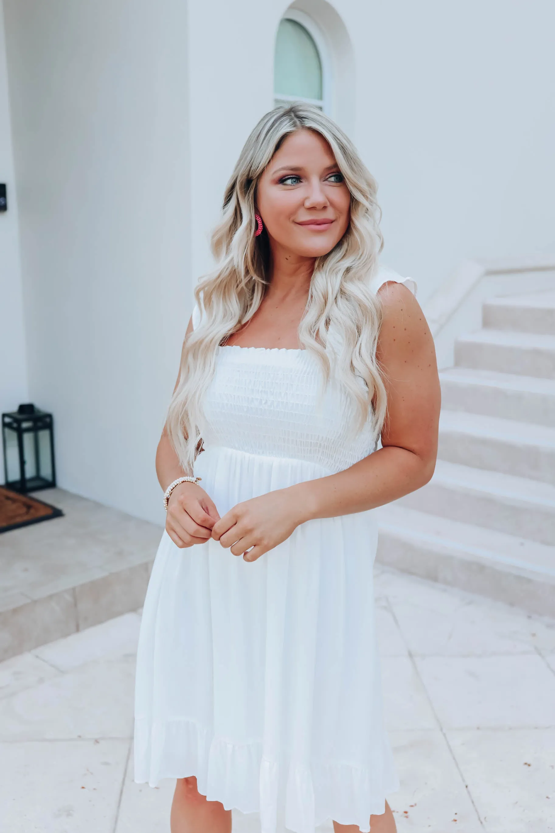 Summer White Smocked Sun Dress