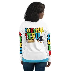 Super STFU Unisex Bomber Jacket - White