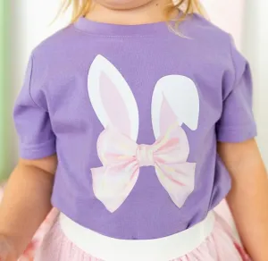 Sweet Wink Bunny Bow Easter Short Sleeve T-Shirt - Lavender