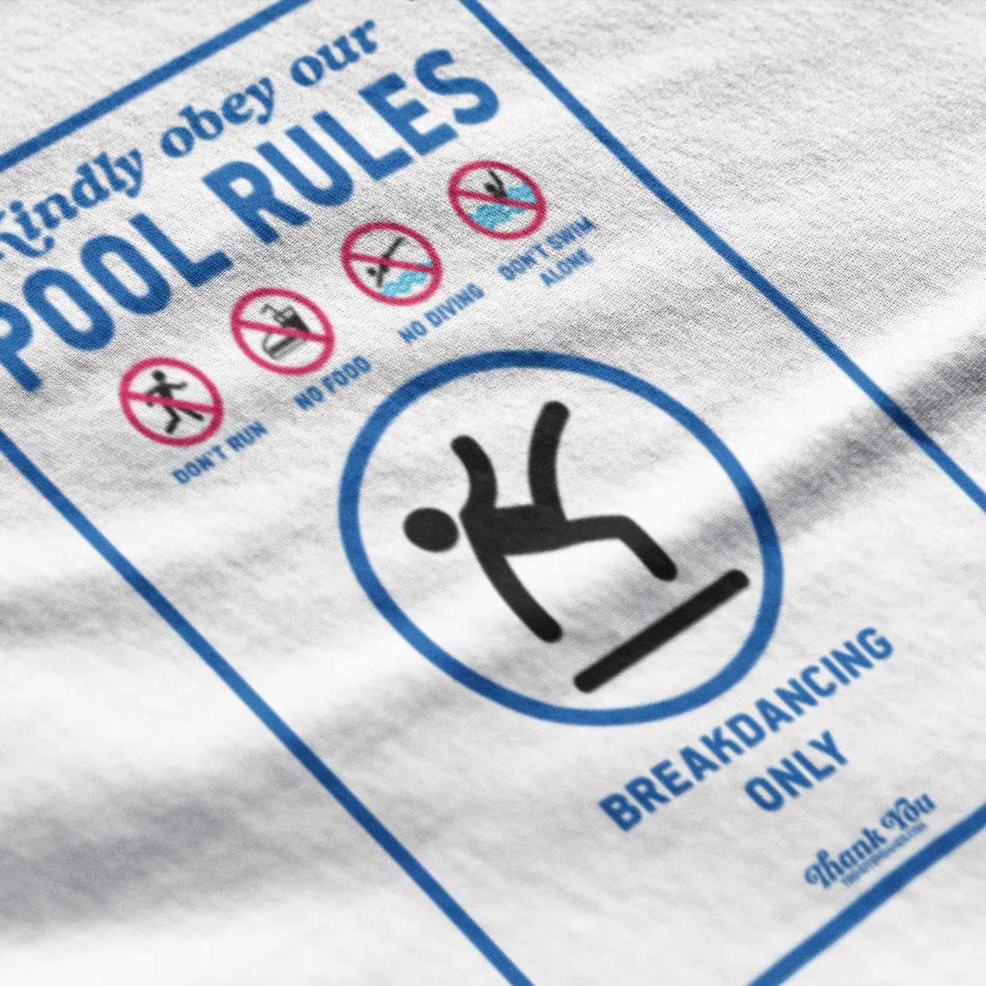 Swimmer Pool Rules Breakdancing Only Unisex Tee