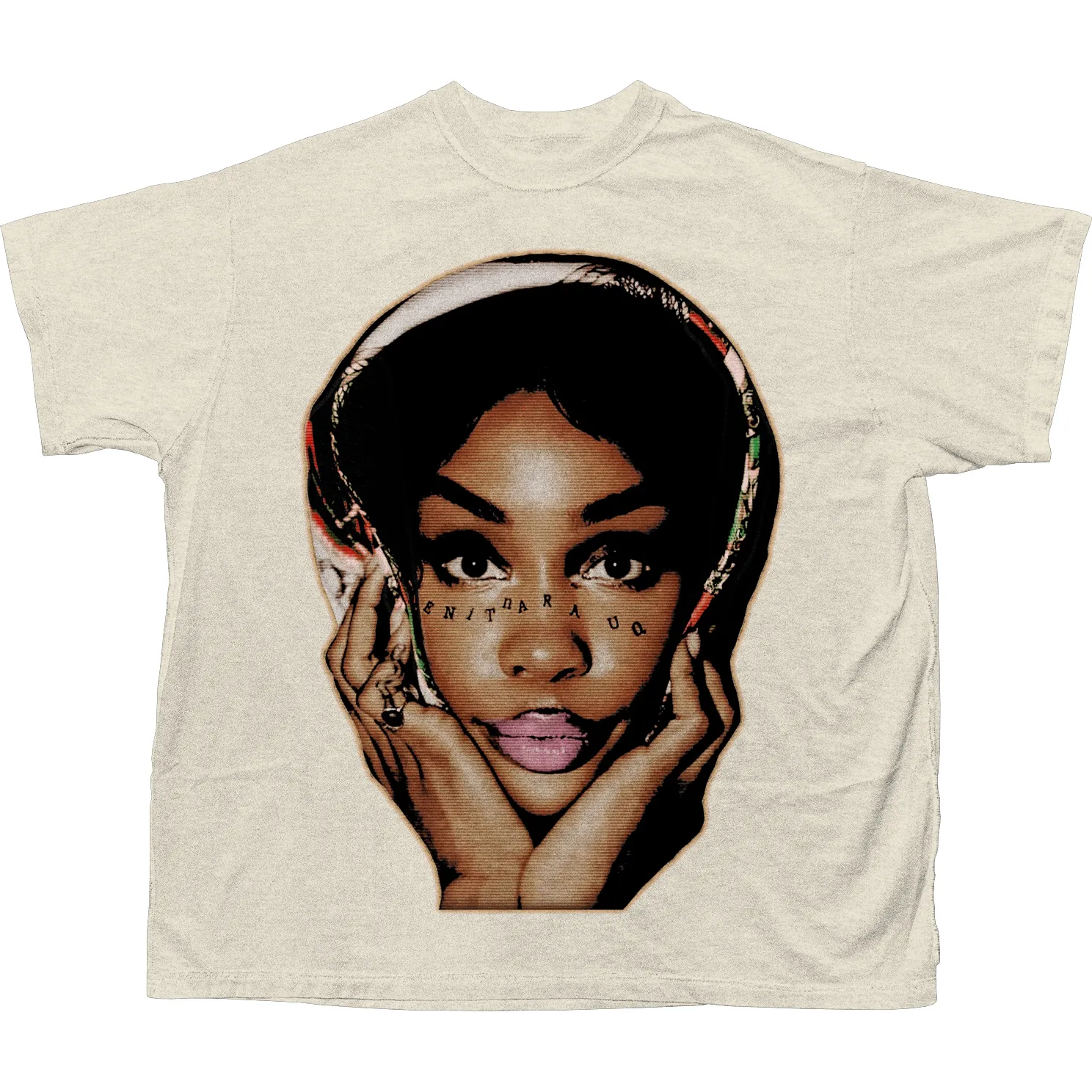 SZA HEADSCARF T-SHIRT (CREAM)