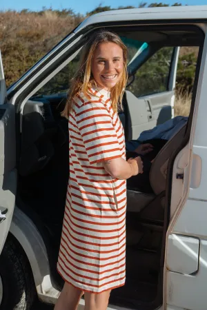 T-Shirt Kleid Sol Orange-Striped