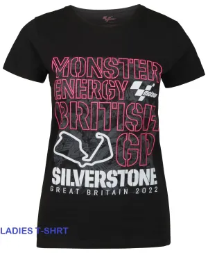 T-Shirt MotoGP Bike Monster Grand Prix Silverstone TEXT 2022 NEW! Ladies
