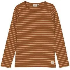 T- Shirt Striped Long Sleeve in Cinnamon