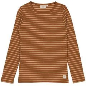 T- Shirt Striped Long Sleeve in Cinnamon