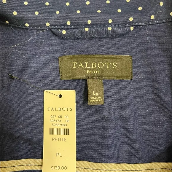 Talbots Navy Polka Dot Jacket NWT