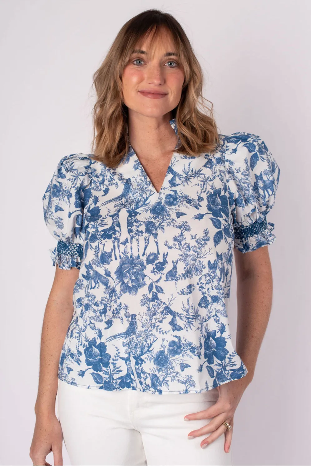 Tessa Toile Short Sleeve Top