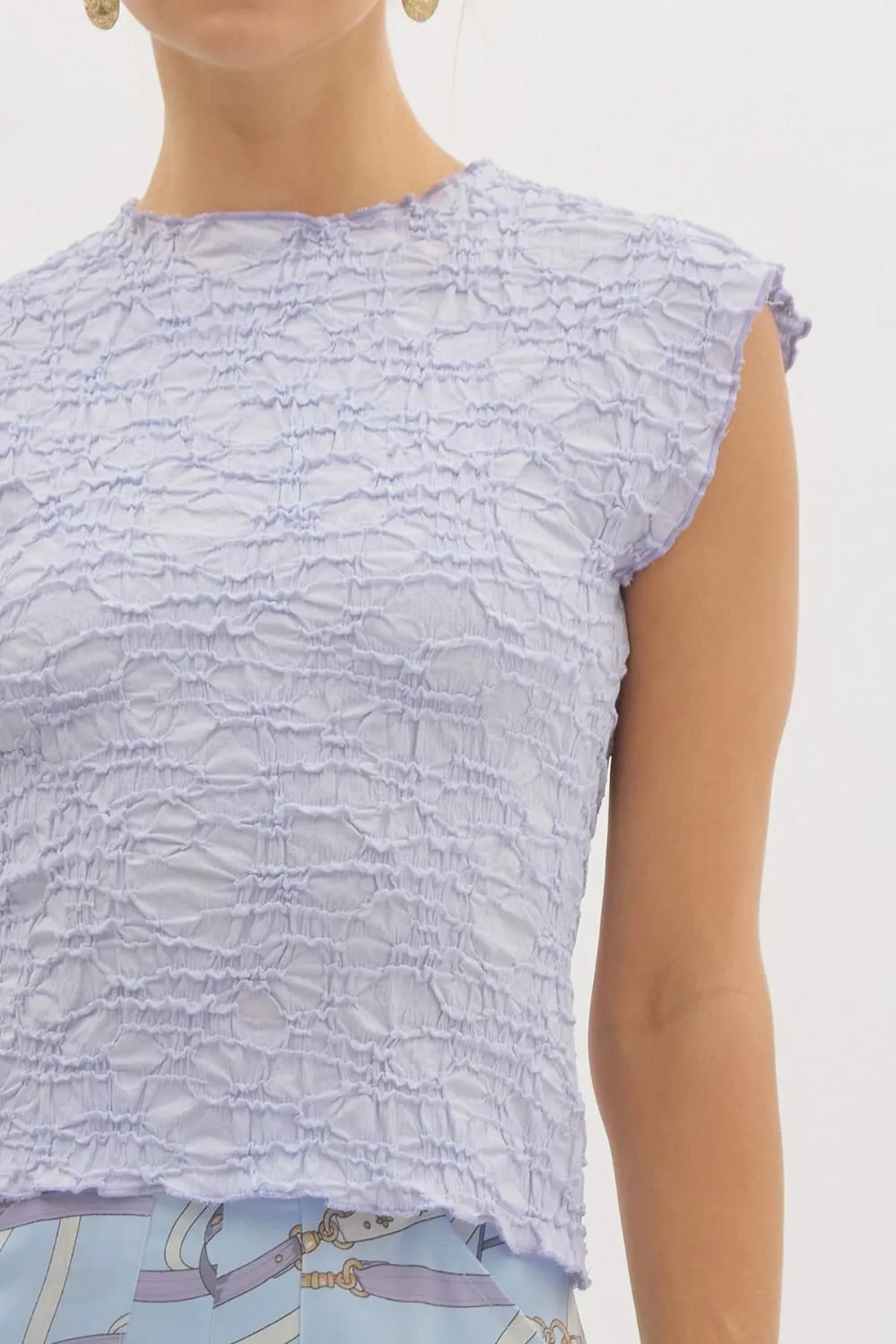 Textured Sleeveless Top {Periwinkle}