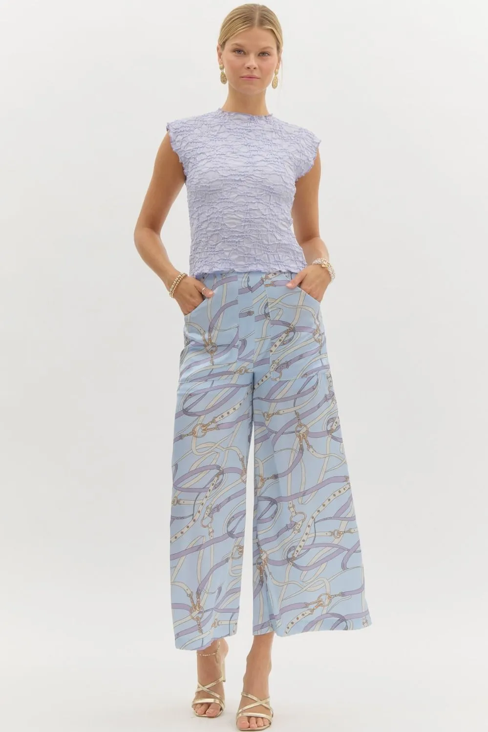 Textured Sleeveless Top {Periwinkle}